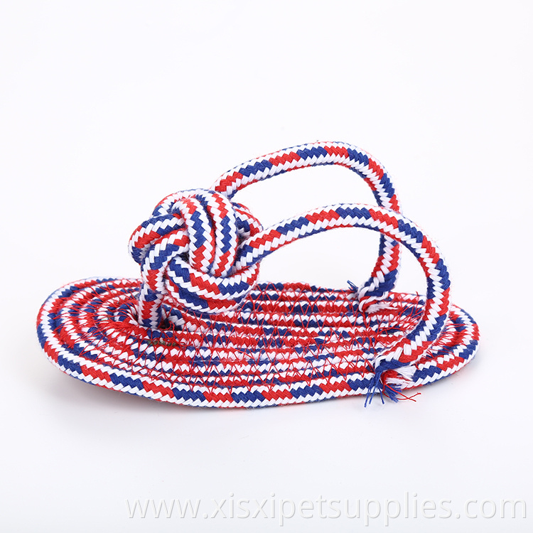 Wholesale Cotton Rope Slipper Shape Puppies Molar Clean Teeth Dog Chew Activity Toy